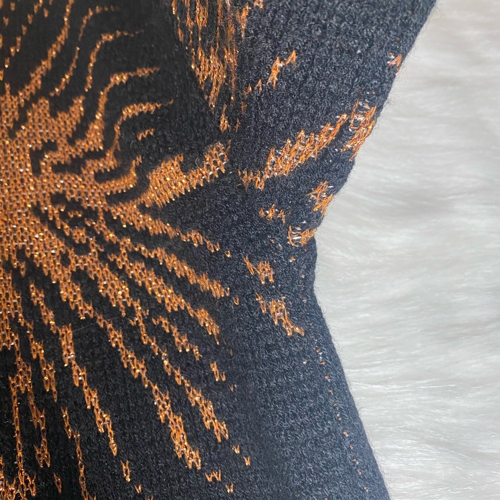 Vintage 80s Dana Scott Black Metallic Sweater Medium Fireworks - Picture 6 of 10